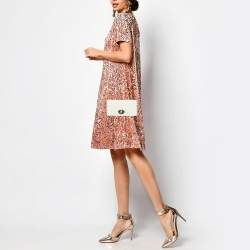 Miu Miu Off White Matelasse Leather Wallet on Chain