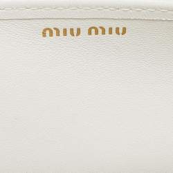 Miu Miu Off White Matelasse Leather Wallet on Chain