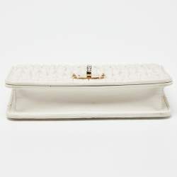 Miu Miu Off White Matelasse Leather Wallet on Chain