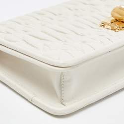 Miu Miu Off White Matelasse Leather Wallet on Chain