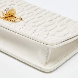 Miu Miu Off White Matelasse Leather Wallet on Chain