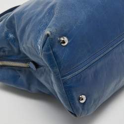 Miu Miu Blue Leather Vitello Tote 