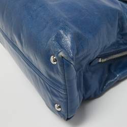 Miu Miu Blue Leather Vitello Tote 