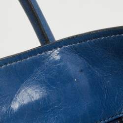 Miu Miu Blue Leather Vitello Tote 