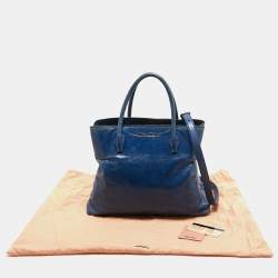 Miu Miu Blue Leather Vitello Tote 