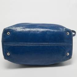Miu Miu Blue Leather Vitello Tote 