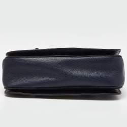 Miu Miu Blue Madras Leather Flap Satchel