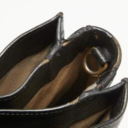 Miu Miu Black Madras Leather Pushlock Tote