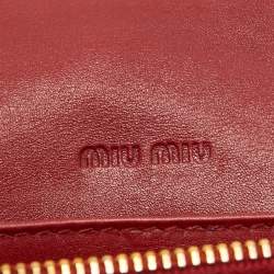 Miu Miu Red Croc Embossed Patent Leather Flap Continental Wallet