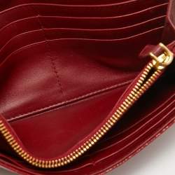 Miu Miu Red Croc Embossed Patent Leather Flap Continental Wallet