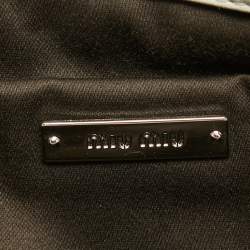 Miu Miu Off White Matelassé Leather Crystal Cloqué Flap Shoulder Bag