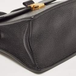 Miu Miu Black Madras Leather Mini Bandouliera Top Handle Bag