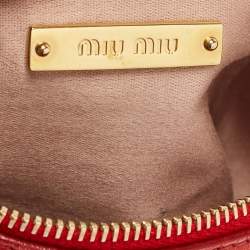 Miu Miu Red Vitello Lux Leather Bow Pochette Bag