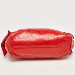 Miu Miu Red Vitello Lux Leather Bow Pochette Bag