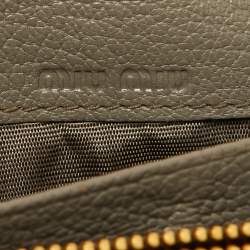 مملوكة مسبقًا Miu Miu Grey/Yellow Madras Leather Flap Continental Wallet
