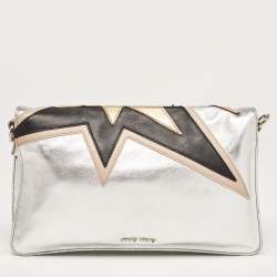 Miu Miu Tricolor Leather Star Motif Diagonal Shoulder Bag