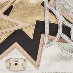 Miu Miu Tricolor Leather Star Motif Diagonal Shoulder Bag