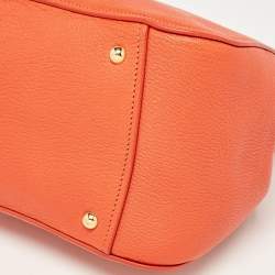 Pre Owned Miu Miu Orange Madras Leather Baulleto Bag