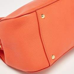 Pre Owned Miu Miu Orange Madras Leather Baulleto Bag