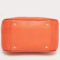 Pre Owned Miu Miu Orange Madras Leather Baulleto Bag