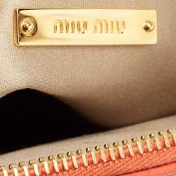 Pre Owned Miu Miu Orange Madras Leather Baulleto Bag