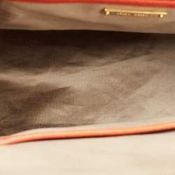 Pre Owned Miu Miu Orange Madras Leather Baulleto Bag