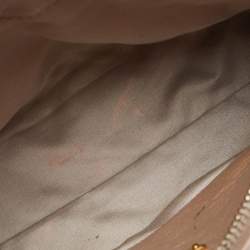 Pre Owned Miu Miu Beige Vitello Shine Leather Bauletto Zip Satchel