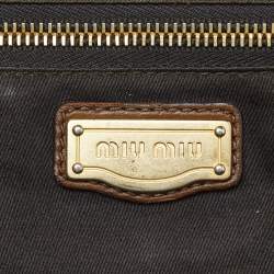 Miu Miu Brown Matelassé Leather Coffer Frame Satchel