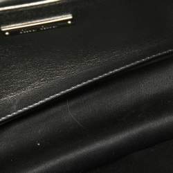 Pre Owned Miu Miu Silver Sequin and Leather Chain Top Handle Bag