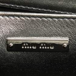 Pre Owned Miu Miu Silver Sequin and Leather Chain Top Handle Bag
