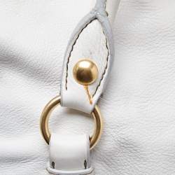 Miu Miu White Leather Fold Over Bow Bag