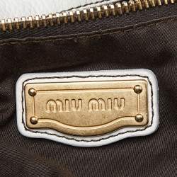 Miu Miu White Leather Fold Over Bow Bag