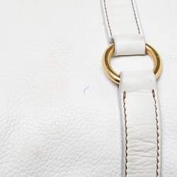 Miu Miu White Leather Fold Over Bow Bag