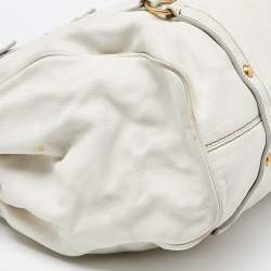 Miu Miu White Leather Fold Over Bow Bag