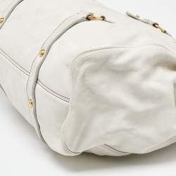 Miu Miu White Leather Fold Over Bow Bag