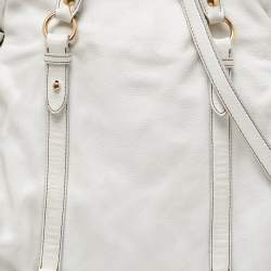 Miu Miu White Leather Fold Over Bow Bag