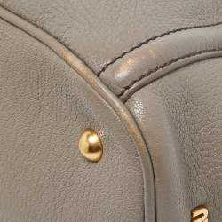Miu Miu Grey Leather Turnlock Frame Satchel