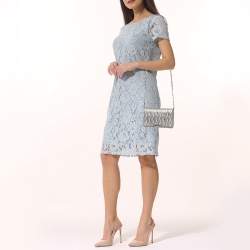 Miu Miu Grey Matelassé Leather Chain Crossbody Bag
