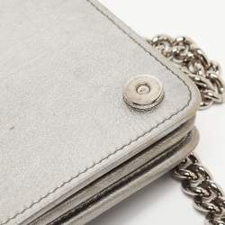 Miu Miu Grey Matelassé Leather Chain Crossbody Bag