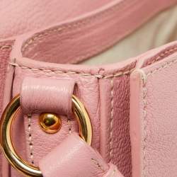 Miu Miu Pink Leather Pushlock Flap Top Handle Bag