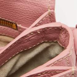Miu Miu Pink Leather Pushlock Flap Top Handle Bag