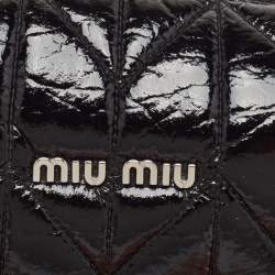 Miu Miu Black Quilted Patent Leather Mini Spirit Hobo