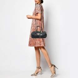 Miu Miu Black Matelassé Leather Top Zip Satchel