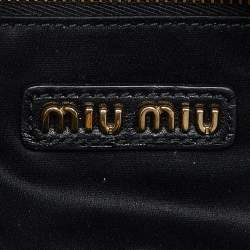 Miu Miu Black Matelassé Leather Top Zip Satchel