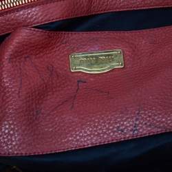 Miu Miu Red Leather Shopper Tote 