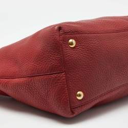 Miu Miu Red Leather Shopper Tote 
