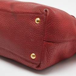 Miu Miu Red Leather Shopper Tote 