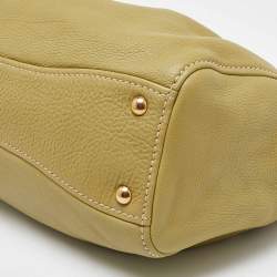 Miu Miu Green Vitello Daino Leather Tote