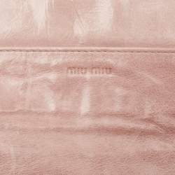 Miu Miu Light Pink Matelassé Leather Flap Continental Wallet