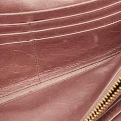 Miu Miu Light Pink Matelassé Leather Flap Continental Wallet